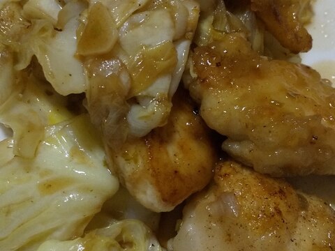 鶏むね肉&キャベツの柚子胡椒ポン酢炒め